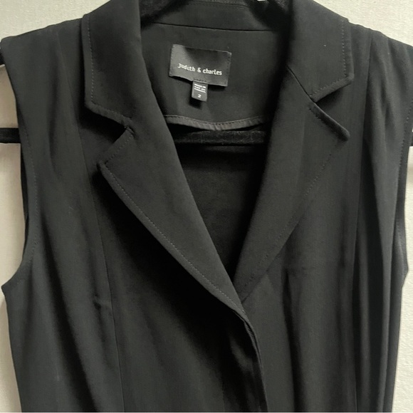 Judith & Charles Elegant Black Sleeveless Button Belted Maxi Dress Sz 2 - Picture 4 of 9